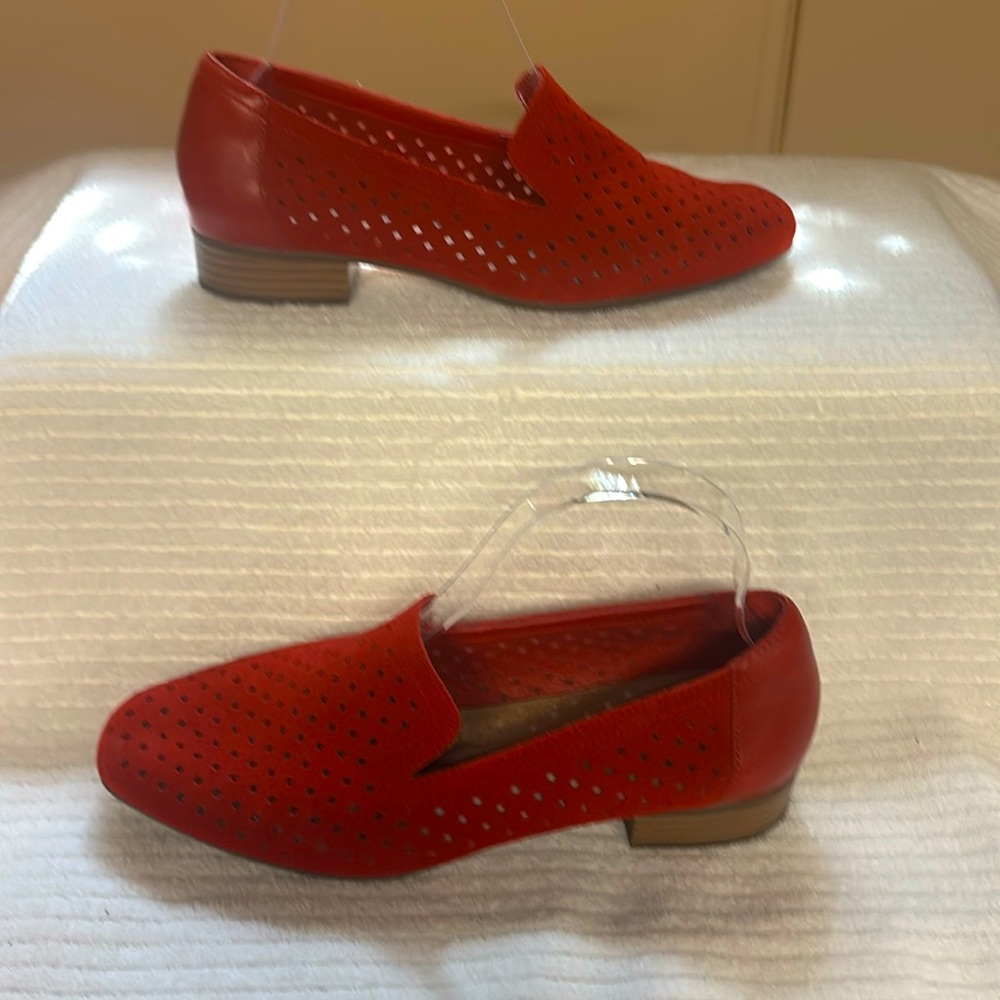 Collections by Clarks Cherry Red Suede Loafers